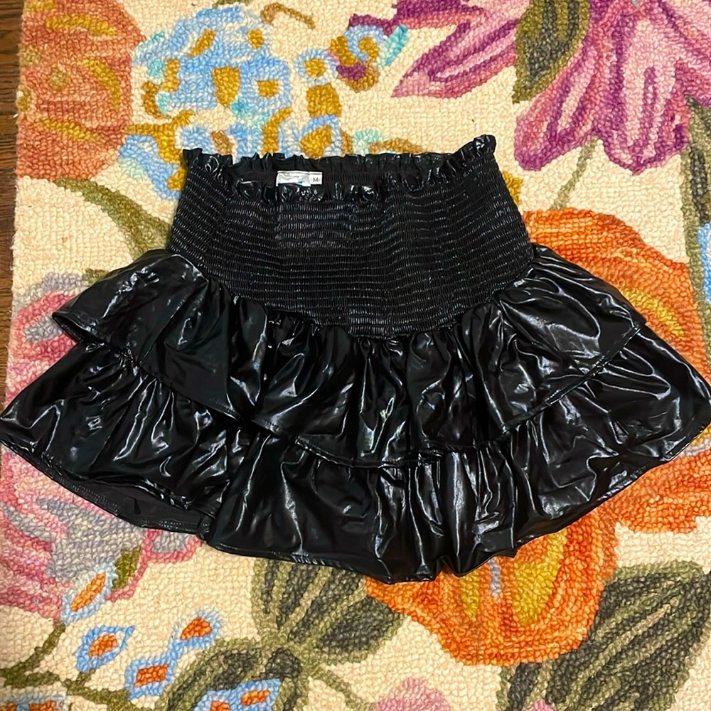 Queen Of Sparkles Metallic Smocked Ruffle Skirt